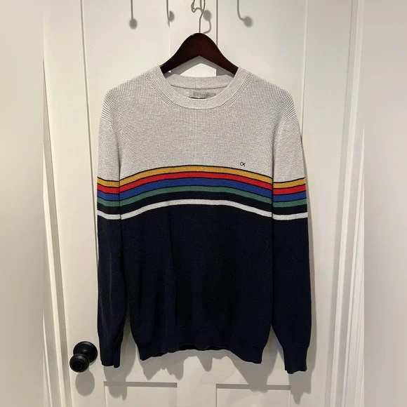 OUTERKNOWN  Nostalgic Sweater | Retro Rainbow- Men’s Large NWOT - Picture 2 of 5